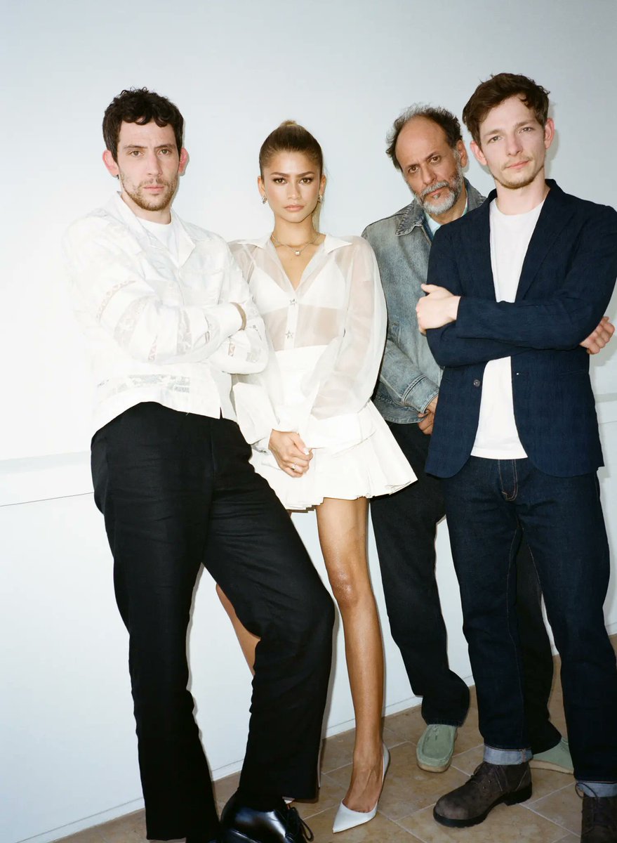 O'Connor, Faist, Guadagnino y Zendaya promocionando 'Challengers' (2024) para The New York Times. #FilmTwitter #Challengers #Zendaya #Desafiantes