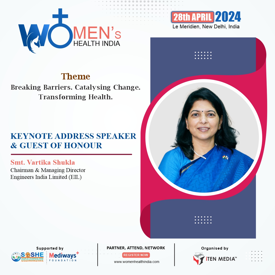 Excited to welcome Vartika Shukla, as our esteemed guest of honor & keynote address speaker in @WomenHealth_Ind (WHI 2024). 

📌28th of April24, Le Méridien,  Delhi

📌 Download Brochure: bit.ly/3vjTTic

#WHI2024 #womenshealth #healthiertomorrows