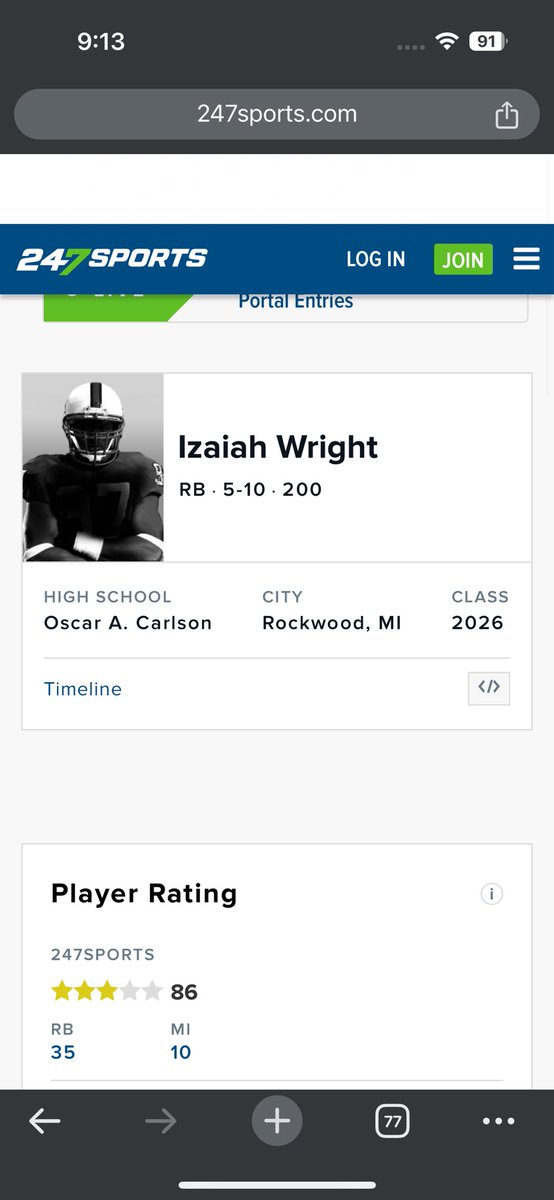 Thankful to be ranked as 10th best player in Michigan, #2 RB in Michigan, and 35th in the country for my position! Also grateful for my 3⭐️ rating!! @247Sports @AllenTrieu @RisingStars6 @TheD_Zone @CHSMarauderFB @GSDathletics @CoachJGendron @Rye_B_Thats_Me @CoachSweany