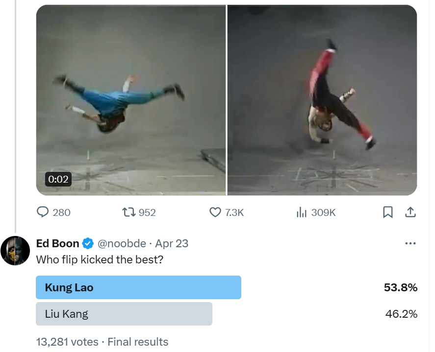 Kung Lao finally bests Liu Kang ... 🙏 namaste