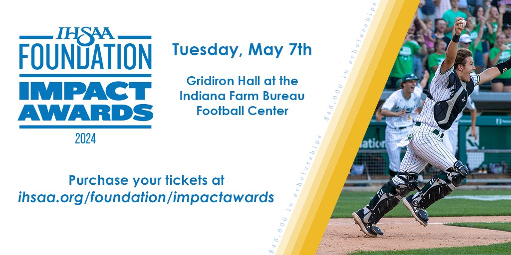 With over $45,000 in scholarships awarded to student-athletes around our state, we are honored to celebrate their accomplishments at the Inaugural IHSAA Foundation Impact Awards. Purchase your tickets to see their impact at ihsaa.org/foundation/imp…. @IHSAA1 | @Neidig