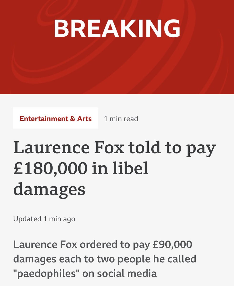 Sacked Gbeebies star presenter Laurence Fox just got a little bit poorer😆 

#FAFO