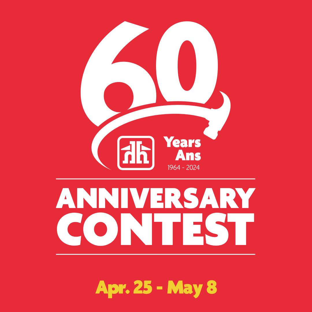 HomeHardware_NL's tweet photo. You could win big for our birthday. We’re giving away a total for $60,000 in prizes for our 60th Anniversary Sale! Apr 25 - May 8. https://t.co/dhTn0W7JAI