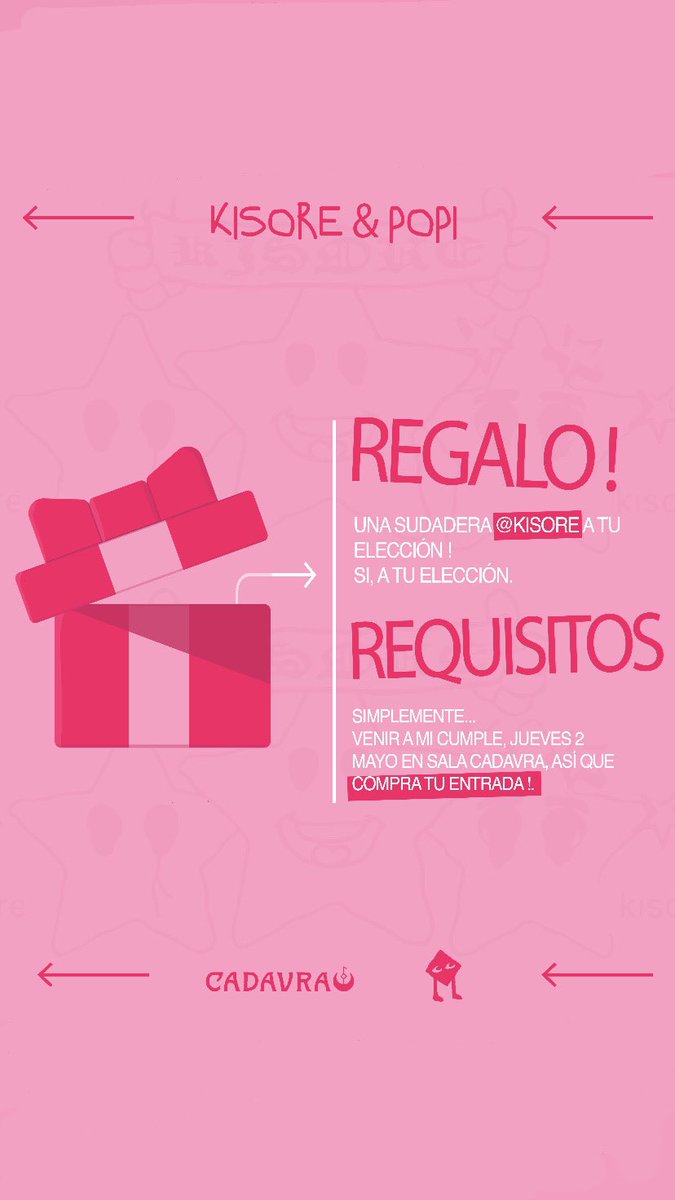 EYEYEYEY SORTEOOO <a href="/kisore_xcf/">kisore꙰</a> 

Sorteamos una sudadera a tu elección, ⭐️🍰

y para participar solo tienes q venir a la fiesta de mi cumplejj 

así que compra tu entrada q solo qda una semana 🫡🎁

link.dice.fm/ufcf8bd0f66c?d…