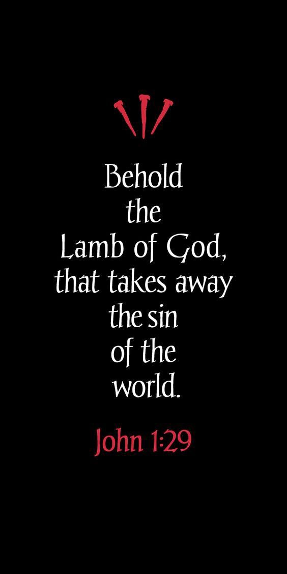 The next day John saw JESUS coming toward him, and said, “Behold! 🎚 The LAMB of GOD who takes away the sin of the world!” 📖 John 1:29