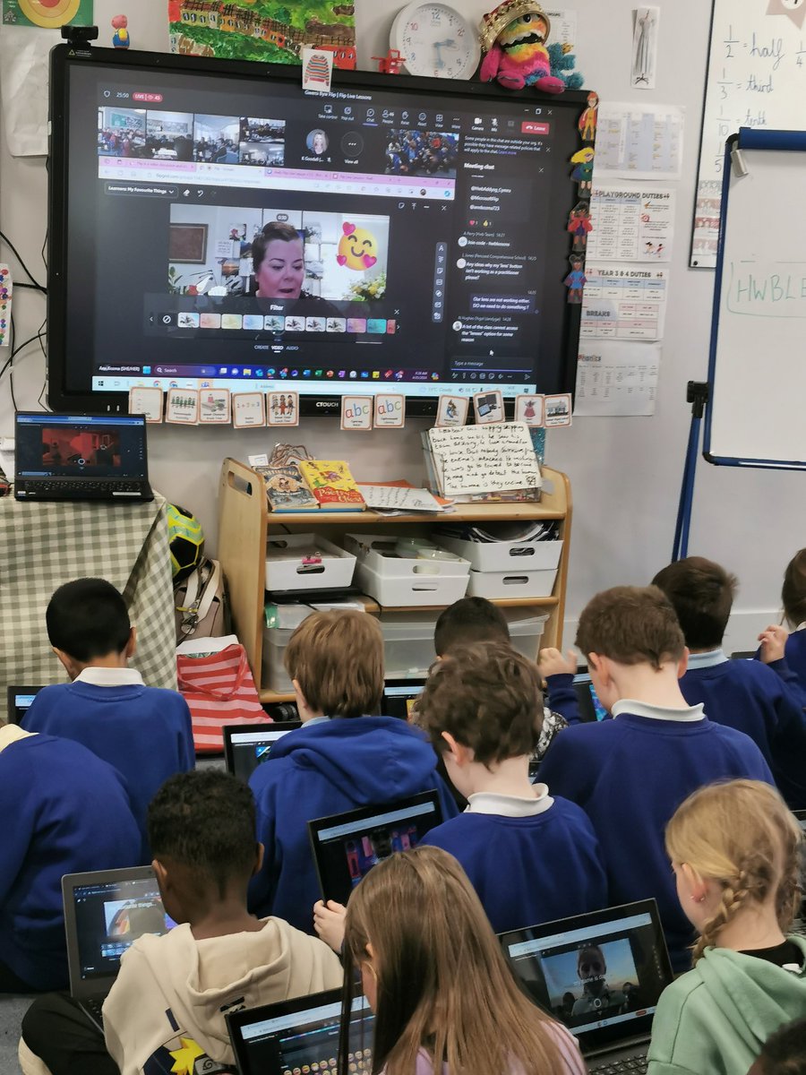 Year 4 pupils enjoyed the engaging online lesson via Flip, connecting with learners across Wales! 📚💻 #Education #OnlineLearning Wales thank you @HwbAddysg_Cymru @MicrosoftFlip @Annkozma