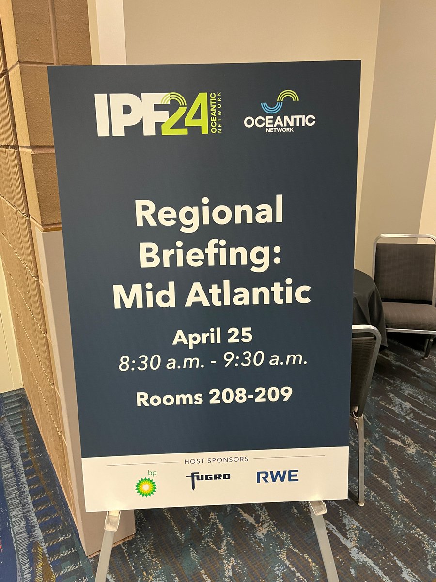 The exhibit hall at @oceanticnetwork's IPF 2024 conference is now open. We have offshore wind socks and swag bags available all day at booth 1111. You can also join the Mid-Atlantic Regional Briefing RIGHT NOW to hear MEA staff talk about offshore wind in Maryland 🦀 #IPF2024