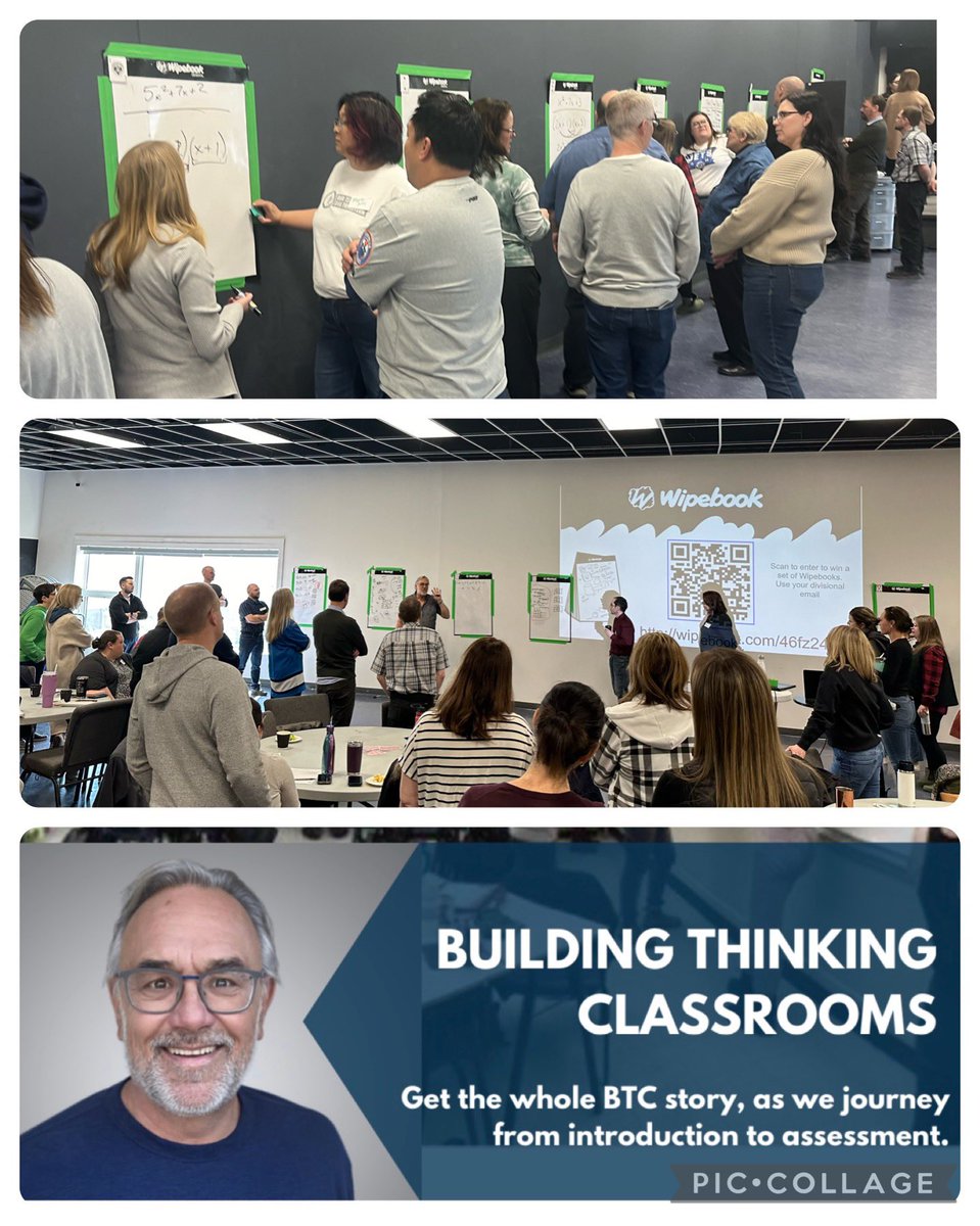 Great time with Manitoba teachers as we dive into <a href="/pgliljedahl/">Peter Liljedahl</a> BTC in this SOLD OUT 2 part series.  Part 3 Assessment in a BTC Oct session tickets available soon tickettailor.com/events/jerrold…. #MAMT #wipebook