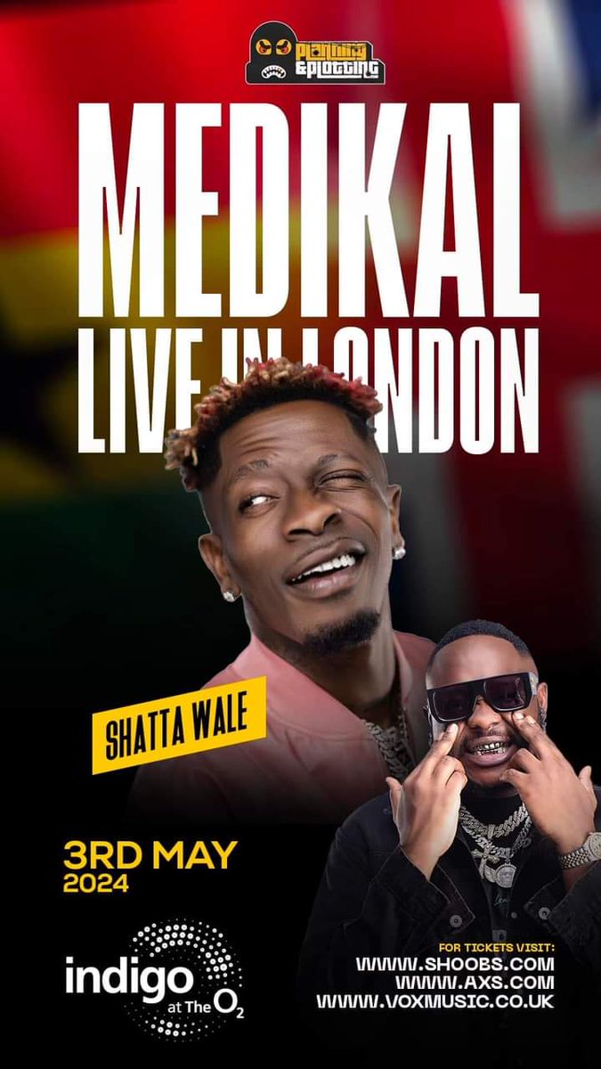 Worldwide 🌎🌹 Africa’s Dancehall King’, @shattawalegh 👑, is performing with @Medikalbyk at Indigo at the O2.  

#SmLiberia #SMRecords #ShattaMusic #Shaxi #Sm2DaWorld #Lib2DaWorld