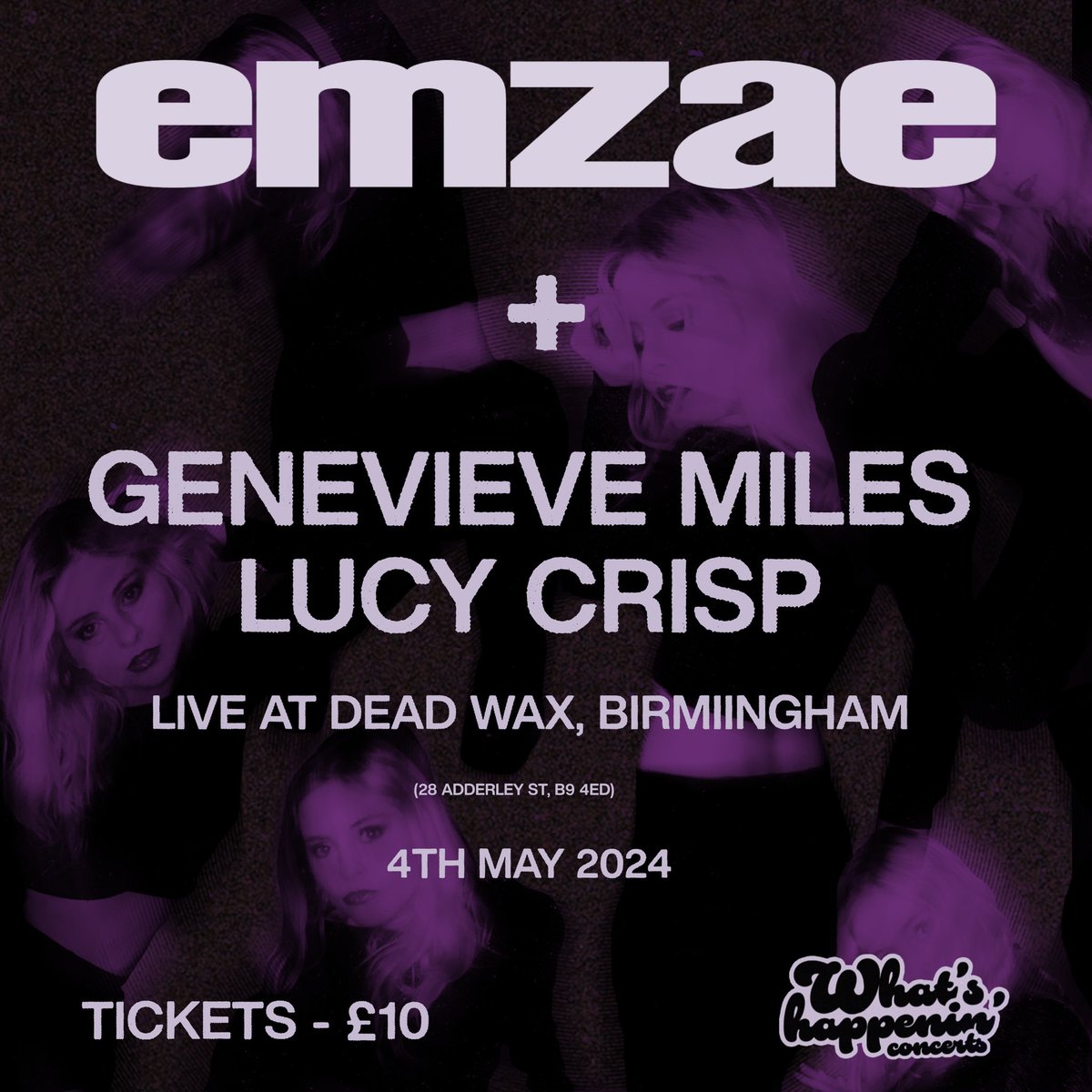 What u up to next week?? We’re gonna be camping out at @DeadWaxDigbeth 🤠 Tuesday we’re playing a stripped back set for on the rug, warming us up nicely for supporting @emzaemusic on Sat 4th May. Come and have a dance would be lovely to see u✨✨✨✨✨✨