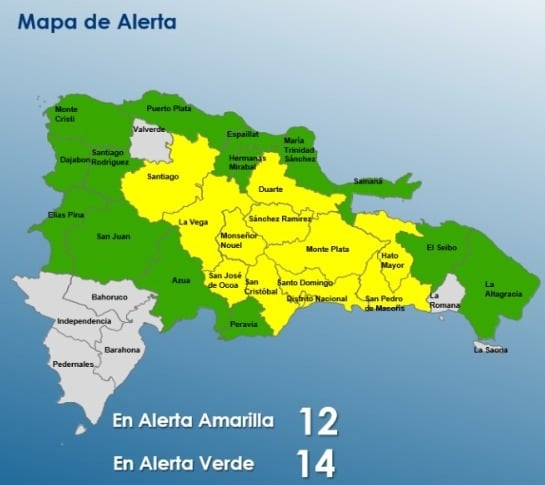 COE pone en alerta 26 provincias por vaguada 

eldia.com.do/coe-pone-en-al… 

#agauceros #Alertaamarilla #alertaverde #COE #vaguada