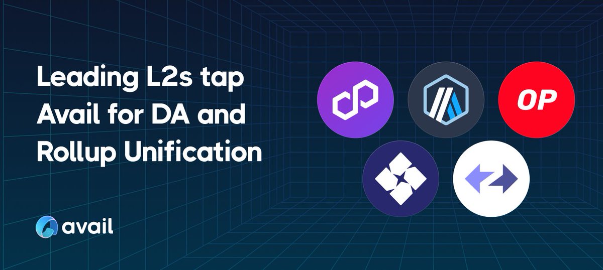 Build on an L2 of your choice, Avail DA has your data availability needs covered. We’re excited to announce that developers building rollups on @0xPolygon, @arbitrum, @Optimism, @StarkWare and @zksync can now utilise Avail DA. Technical deep dives coming soon! Meanwhile, you