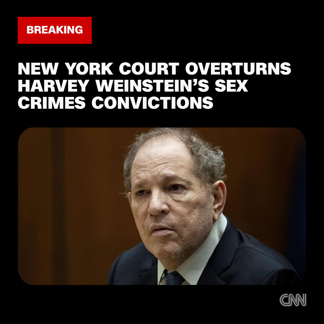 New York appeals court overturns Hollywood producer Harvey Weinstein's sex crimes conviction and orders a new trial cnn.it/3QdSD7V