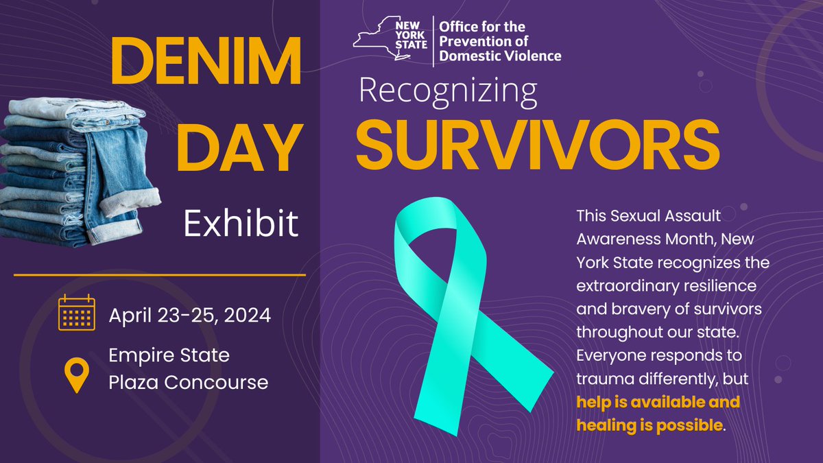 We are honored to highlight #Survivors in the NYS #DenimDay exibit. Today is the last day of the exhibit and it will be open until 3pm. Come visit the NYS Concourse while its still up!