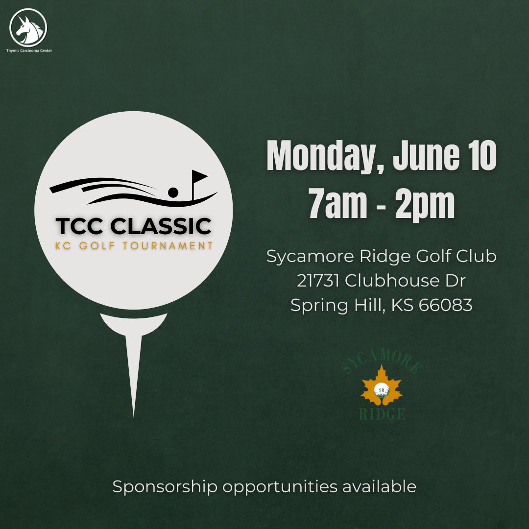 Swing into action for a great cause at our Golf Tournament benefiting the Thymic Carcinoma Center! ⛳ Join us on June 10th from 7am - 3pm at Sycamore Ridge Golf Club.

[Registration/Sponsorships: ow.ly/EVvb50Rkuxi]

#GolfForACause #ThymicCarcinomaCenter