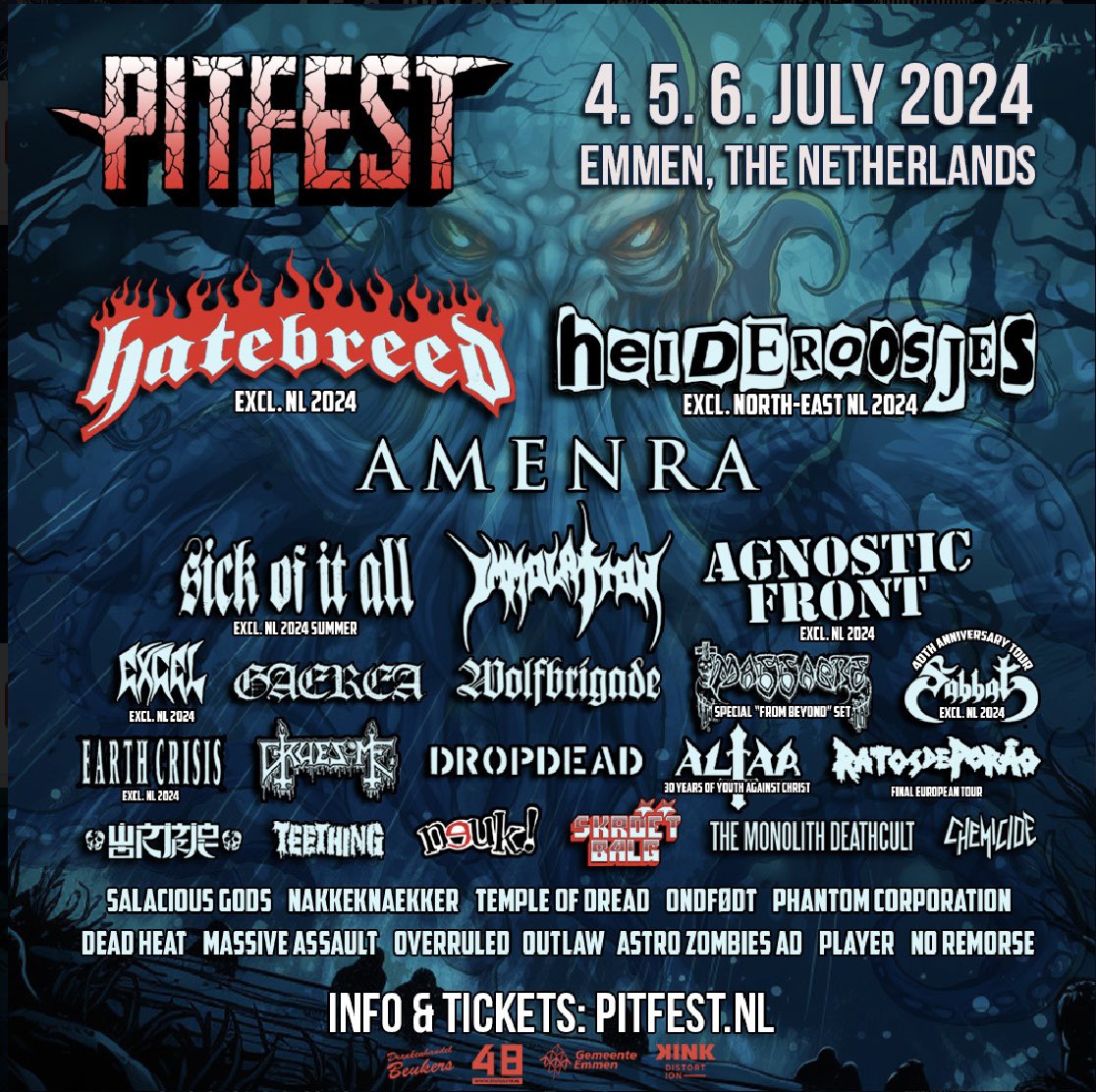 Netherlands! 🇳🇱 This summer! @pitfestofficial !! See you July 6th!🔥🤘🏻 pitfest.nl/tickets