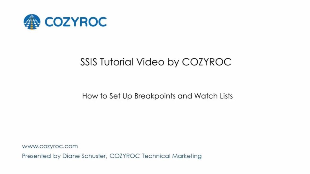 CozyRoc's tweet image. How to Set Up a Breakpoint and a Watch List. youtube.com/watch?v=Xhbljn…
SSIS tutorials by COZYROC 
#SSIS #SSIStutorial #LearnSSIS #COZYROC