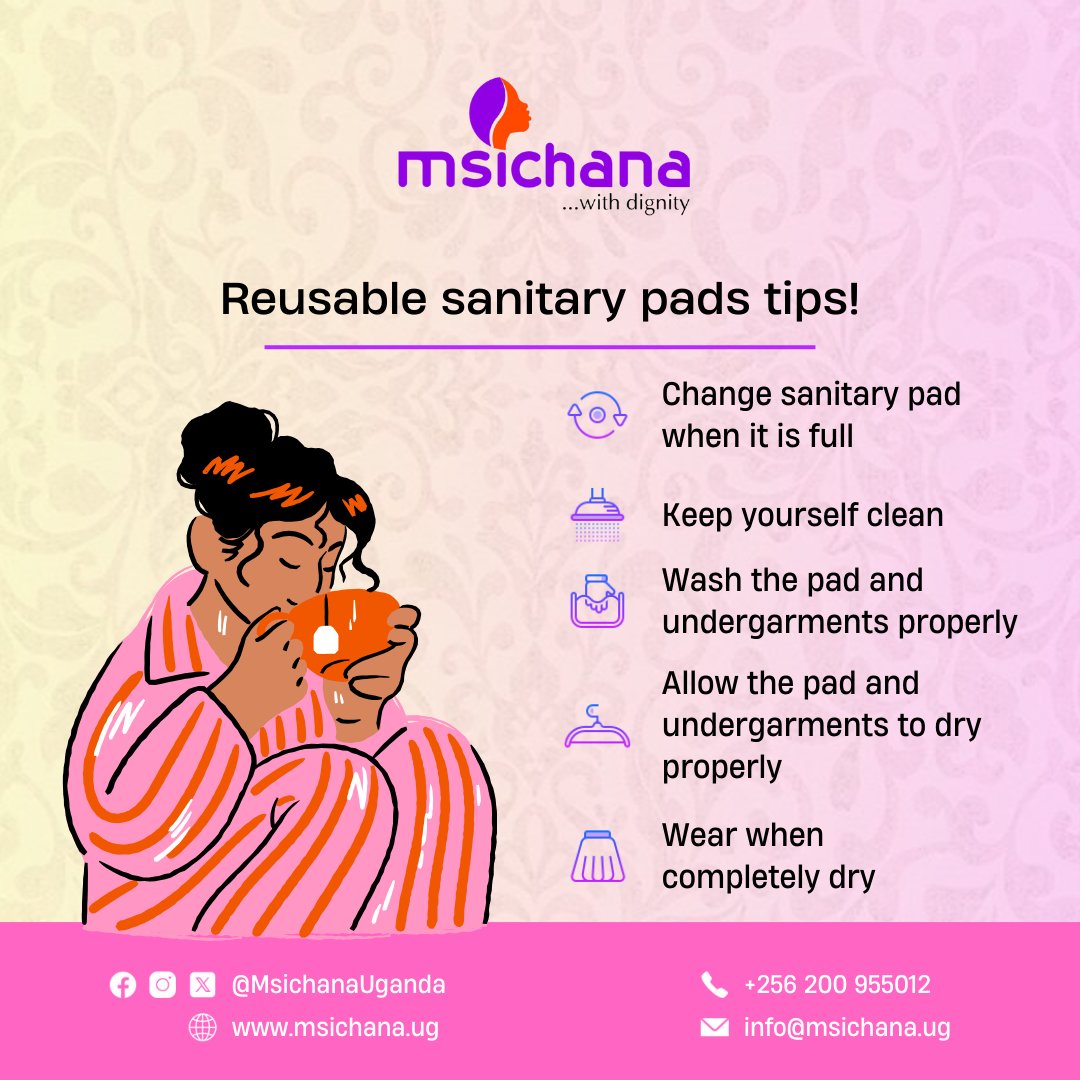 Periods are natural, and so is the need for proper hygiene! 
Sharing these important reusable sanitary pads tips to promote menstrual wellness and break the silence around menstruation. 😀😀
#MenstrualHealth #SRHR #NormalizePeriods