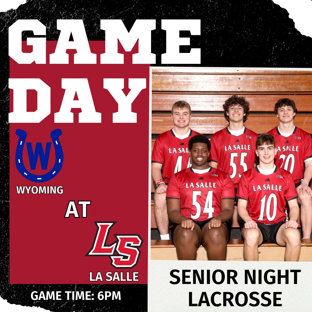 Gameday!!
Come out and support our lacrosse seniors tonight as our Lancers play the Cowboys at 6pm!
Let's Go Lancers!!
<a href="/LS_LancerLAX/">La Salle Lacrosse</a> <a href="/LaSallePride/">La Salle High School</a> <a href="/LaSalleAlumni/">La Salle Alumni</a>