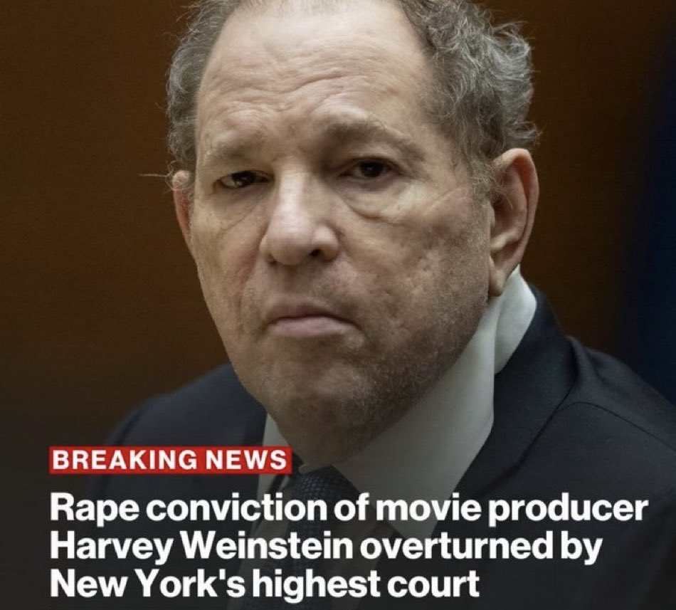 Trump is facing more than 100 years in jail for labeling payments made to his lawyer “legal fees” instead of “hush money payments”, meanwhile Harvey Weinstein’s conviction is being overturned. You can get away with anything in NY unless your name is Trump.