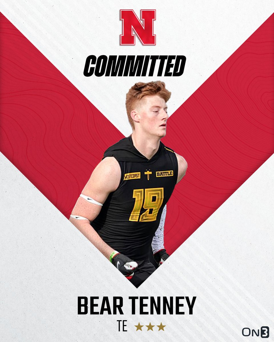 🚨BREAKING🚨 2025 TE Bear Tenney has committed to Nebraska🌽 More from @ChadSimmons_: on3.com/college/nebras…