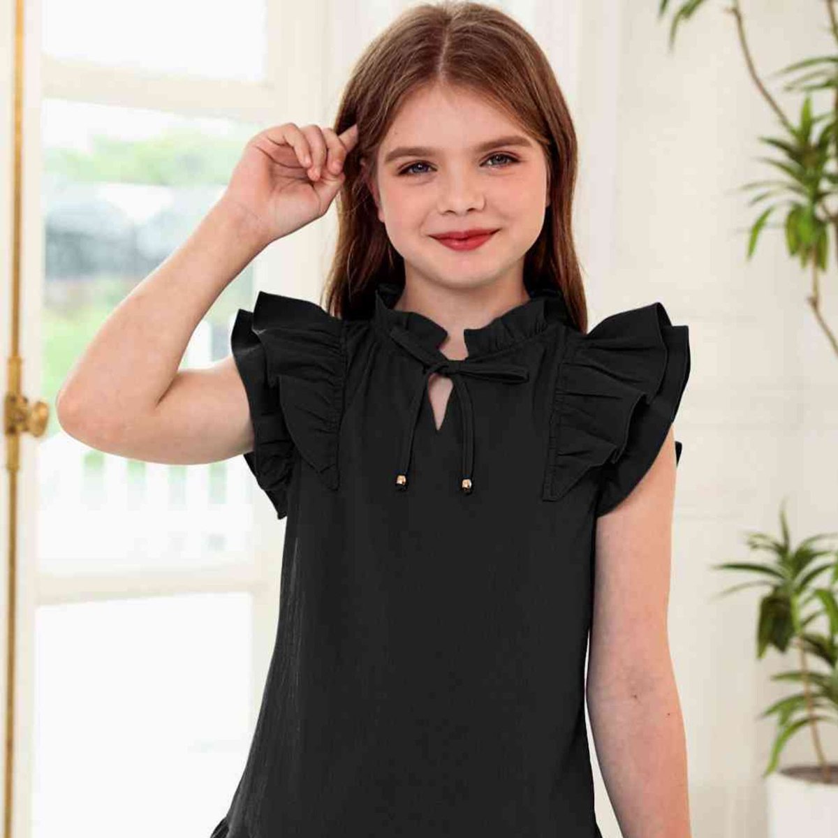 Dress your little one in charm with our Tie Neck Flutter Sleeve Dress! 🎀 Perfect for every occasion, its whimsical design and comfy fit will make her shine like a star. 💃 - Shop now and let her twirl in style! 🌐 empirewardrobe.com . #kidsfashion #dressup