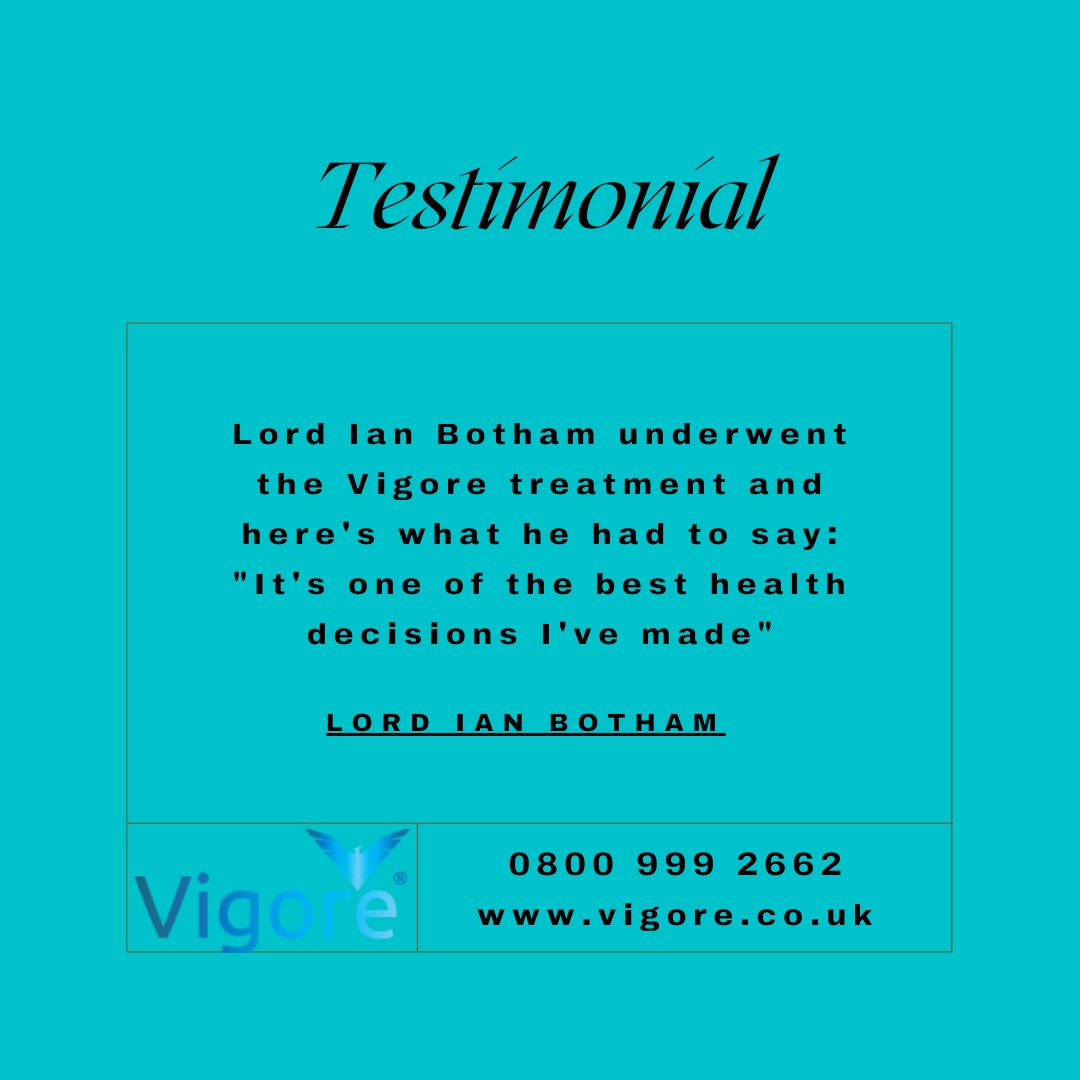 Lord Botham underwent the Vigore #erectiledysfunction treatment and this is what he had to say vigore.co.uk/testimonials/ #ed #health #menshealth #testimonial