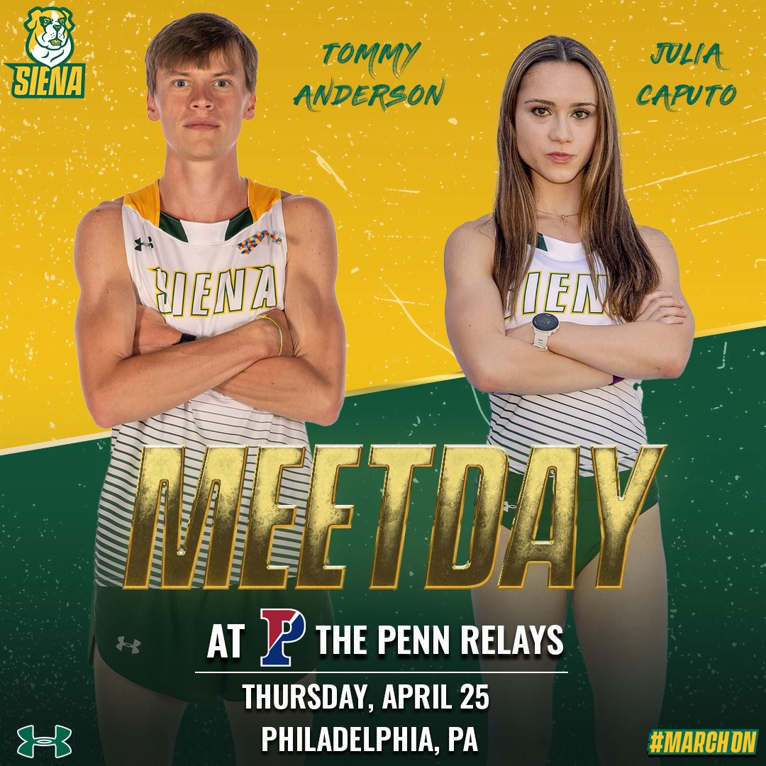 🎽 #MEETDAY @SienaXCTrack sends runners to the prestigious Penn Relays! 🏟️ Franklin Field 📍 Philadelphia, PA 📊 t.ly/Ho7iL #MarchOn x #SienaSaints x #NCAATrack