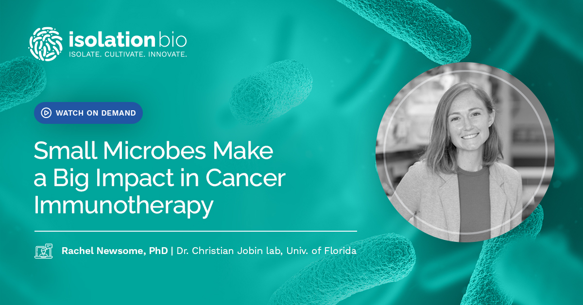 IsolationBio's tweet image. Watch our webinar for a fascinating look at the power of the #microbiome to influence response to cancer immunotherapy. @newsome_rachel shares data on the discovery of a novel anti-tumor microbial metabolite. 

greatness.bio/webinar-small-…

#microbiome #microbiome #microbiology