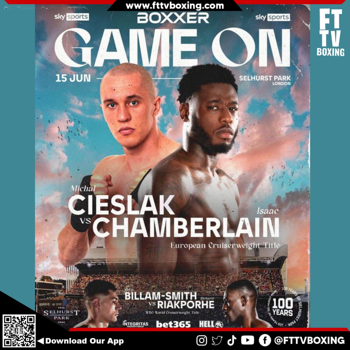 🥊 FIGHT ANNOUNCED! 🚨 @IChamberlain_ set to battle Michal Cieslak for the European Cruiserweight Title on the undercard of Billam-Smith vs. Riakporhe on June 15 at Selhurst Park! Don't miss the action! 🔥 #BillamSmithRiakporhe #CieslakChamberlain @SkySportsBoxing @peacock…