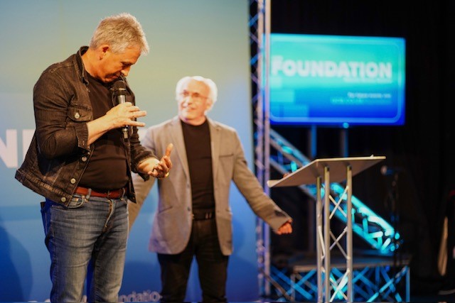 'God has a unique plan for YOUR life! If you look at the plan God has for other people, it's like wearing a coat that's not yours. Wear the anointing that God has given you!' Samuel Peterschmitt illustrating the point by swopping coats with @davidlherroux #UCBFoundation