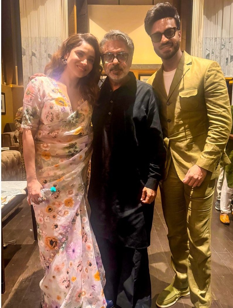 That's #AnkitaLokhande with #SanjayLeelaBhansali for #Heeramandi screening. Get that trolls? Ankit had rejected two movie offers of Sanjay Ji, yet Sanjay ji adores her. That's the difference between Talent and Hype.