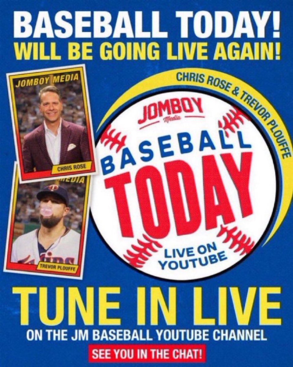 Baseball Today will be going live EARLY today at 11am ET! See you then on the JM Baseball YouTube channel