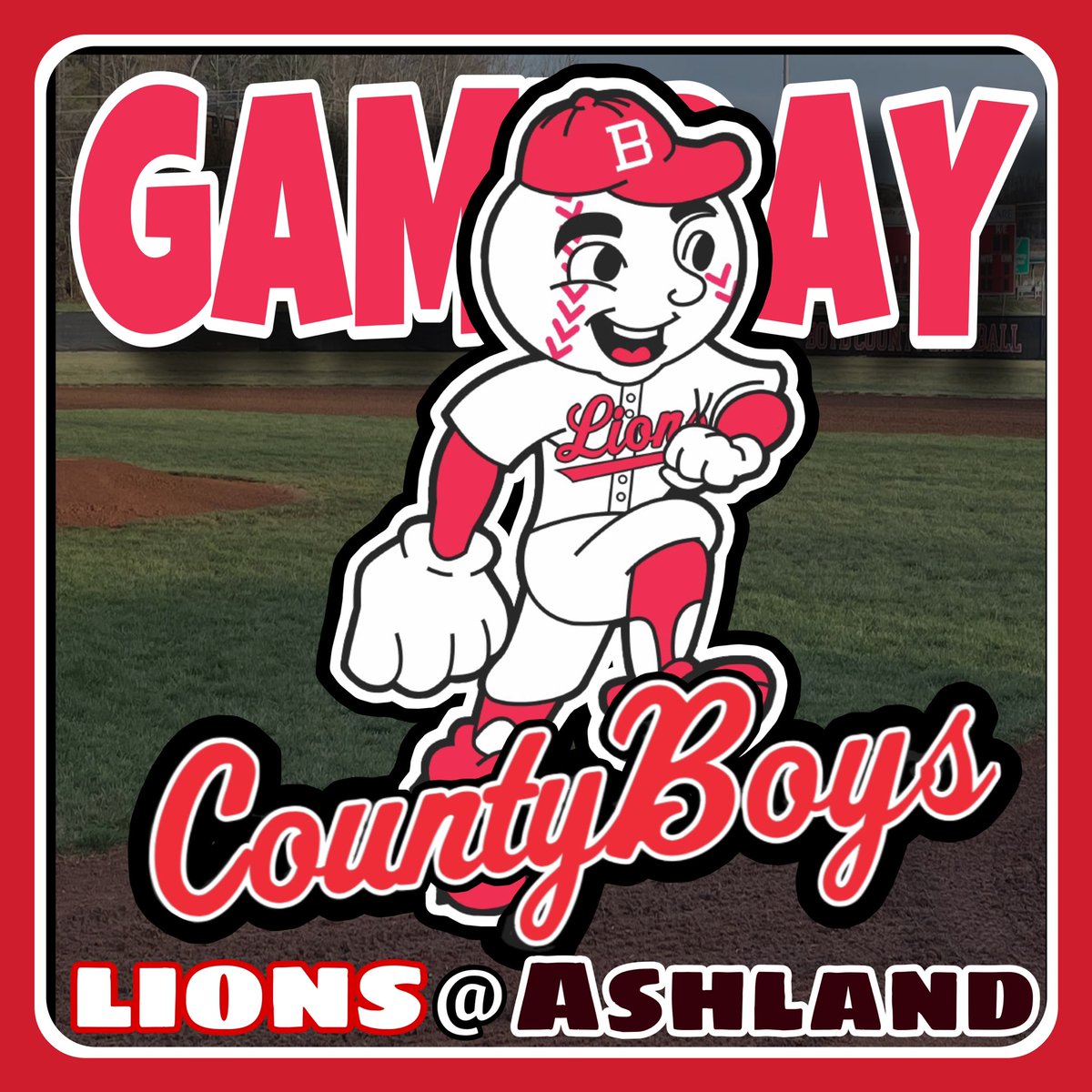 #CountyBoys are headed to Paul Blazer this evening for the second matchup with Ashland. Come out and support your ⚾️ Lions on the road!First pitch scheduled for 6pm.