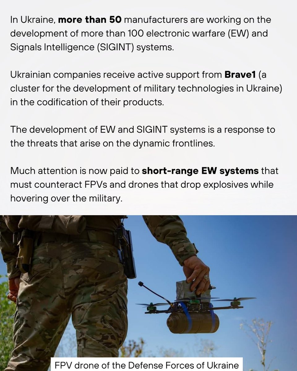 militarnyi's tweet image. 📡 Militarnyi will tell you what relevant solutions in this area were presented by Ukrainian companies.

👉🏻 Scroll the slides and read our special article to know more: mil.in.ua/en/articles/pe…

#Ukraine #EW #SIGINT #Military #Industry #Combat #Drones

Subscribe us!