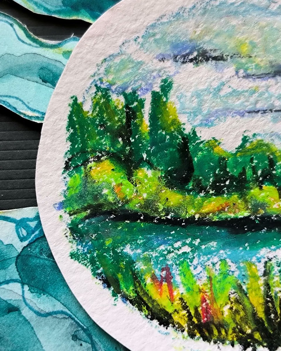 116/366 Another memory bubble from my hiking trips. 
#366rounds #oilpastelpainting #oilpastels #everydaychallenge