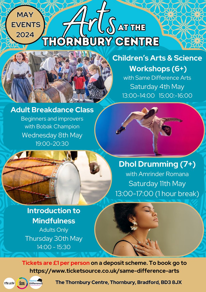 The Leap is excited to welcome you to join 'Arts at the Thornbury Centre'! 📢 Book Now: ow.ly/Ef3X50Ro3oy For more info, email: info@samedifferencearts.com #theleapbd #comunityledculture #artsatthethornburycentre #samedifference.art