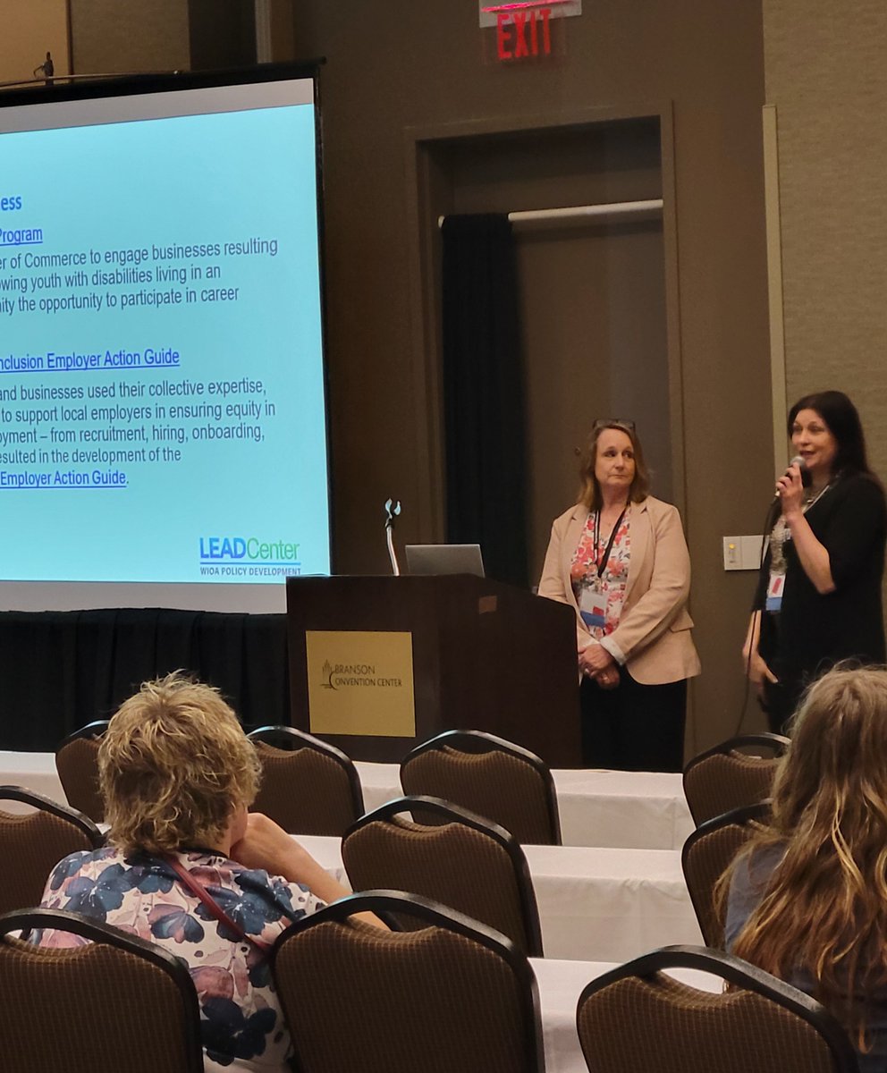 MO_WkDev's tweet photo. Wednesday was a fantastic day thanks to sessions like these! Yvonne Wright and Sarah Loizeaux presented on best practices; while Bria Arnel, Collen Malloy, and Jeff Kaplan spoke on the DHEWD and Coursera partnership. #mawd2024 #moworkforce #buildingbridgesbreakingbarriers https://t.co/ByFzGpCQgx