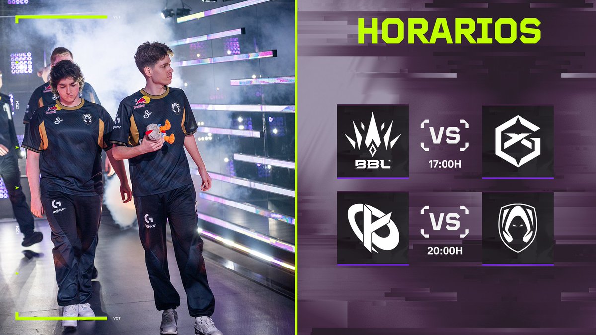 ¡Día CLAVE en la #VCTEMEA con dos equipos españoles sobre el escenario! 🆚 @BBL_esports vs @GIANTXES 🆚@KarmineCorp vs @TeamHeretics ⏰17:00 📺/VALORANT_es