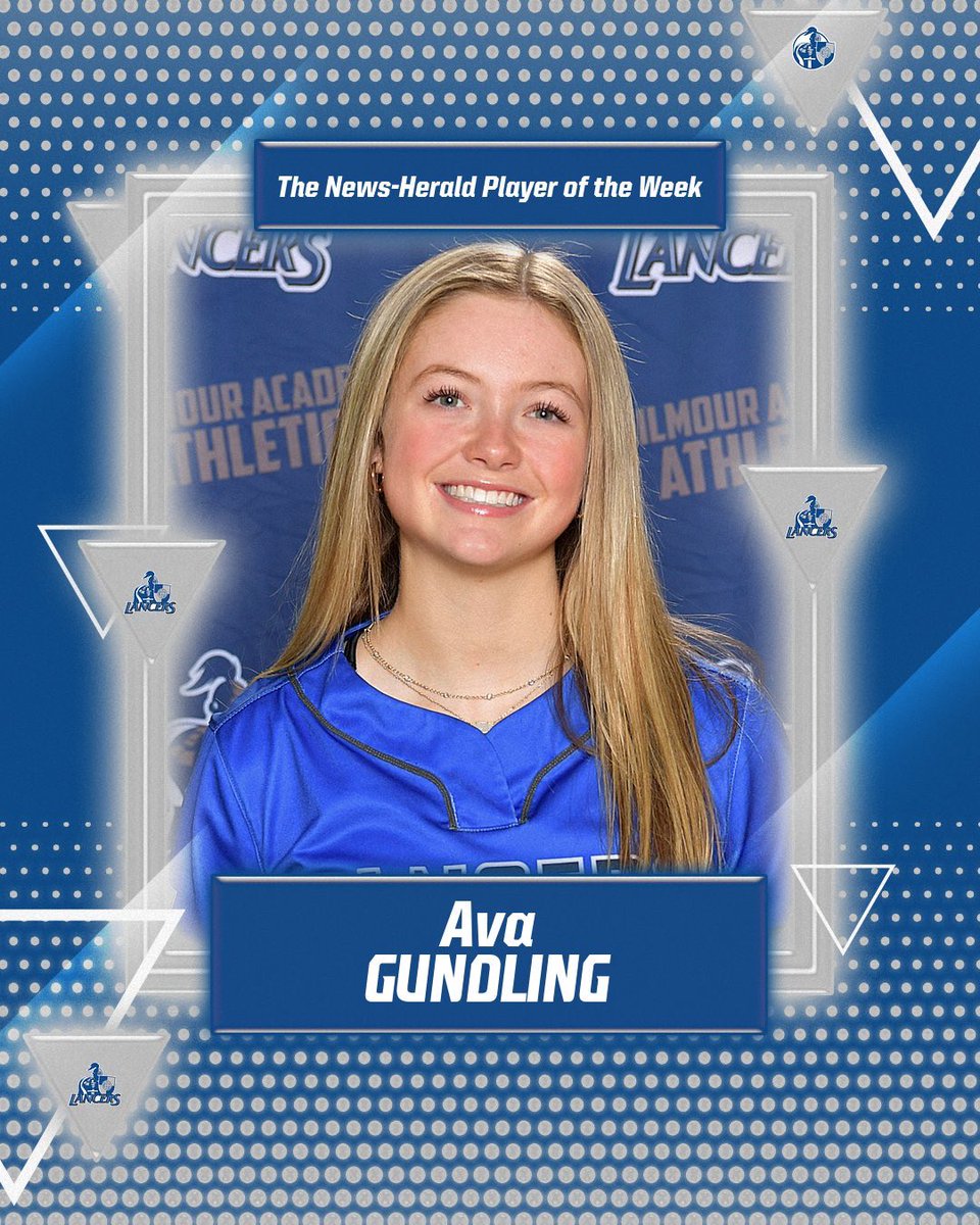 Congratulations to @GilmourSoftball athlete Ava Gundling ‘26 who earned The News-Herald “Player of the Week” accolades! Gundling went 11-for-14 batting, including three home runs and 12 RBI. Way to go, Ava! #GoGA