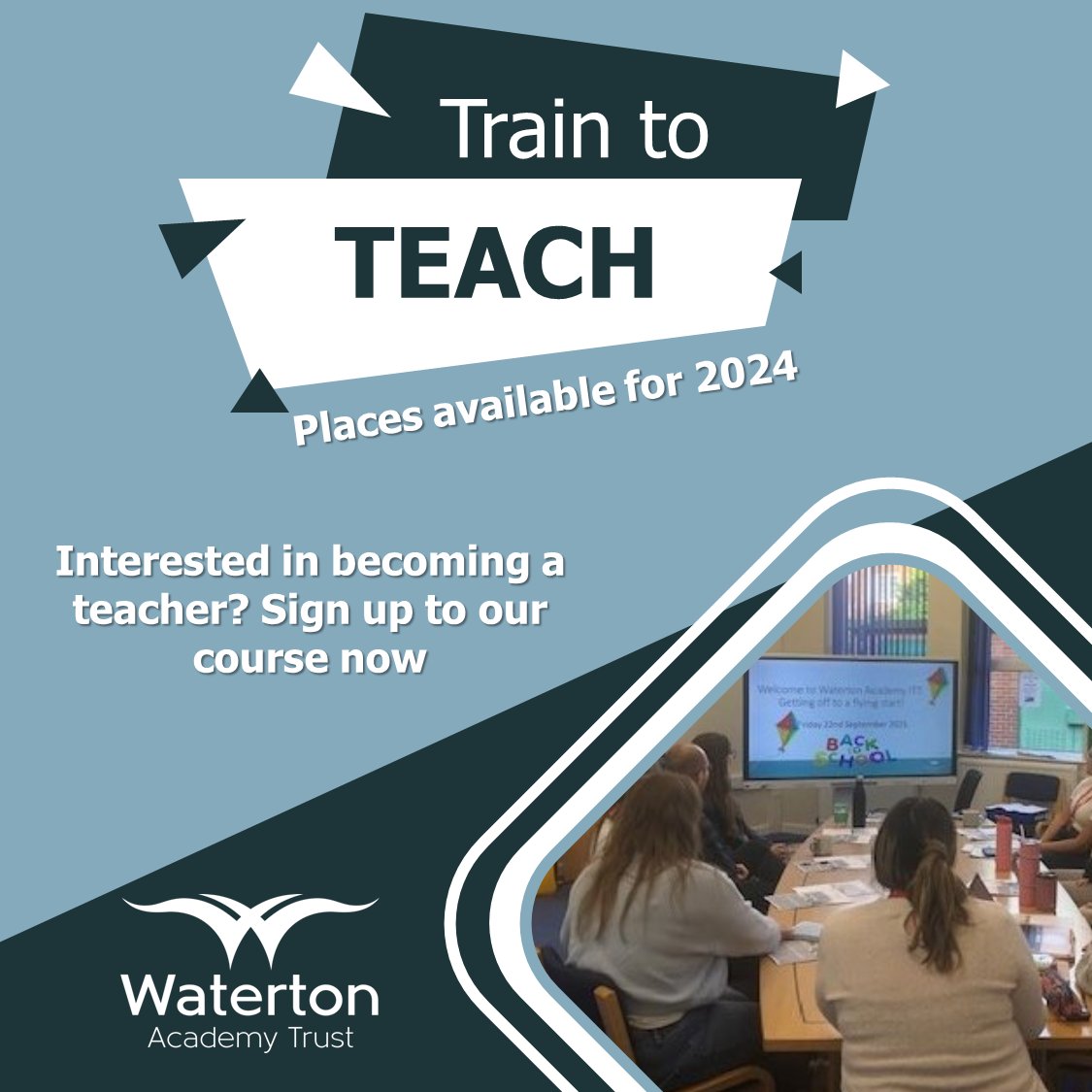 🎓Interested in training to teach? 🌟Join our outstanding Initial Teacher Training course, in partnership with Leeds Trinity University 🗺️Our schools are located within the Wakefield and Barnsley area 🔗Find out more about our 2024 course on our website: watertonacademytrust.org/initial-teache…