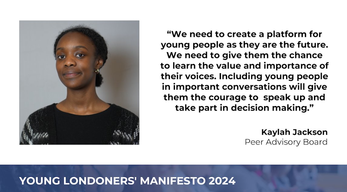 By coming together, the lead youth infrastructure bodies can better champion all young Londoners. We've been collaborating with @PYL_London and other London partners on a #YoungLondonersManifesto2024. Read the manifesto and sign up to support our asks: partnershipforyounglondon.org.uk/younglondoners…