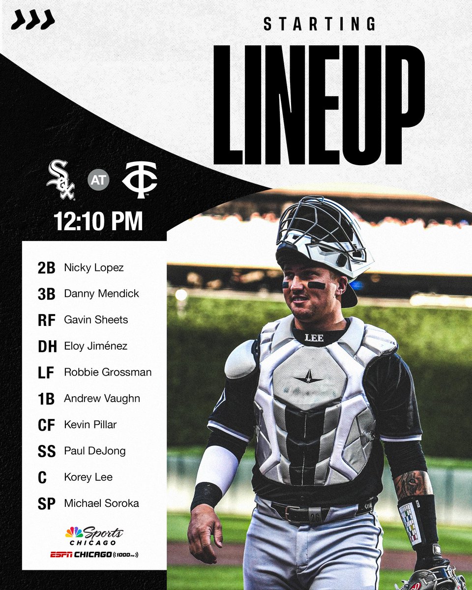 Today's #WhiteSox starters vs. the Twins ⤵️