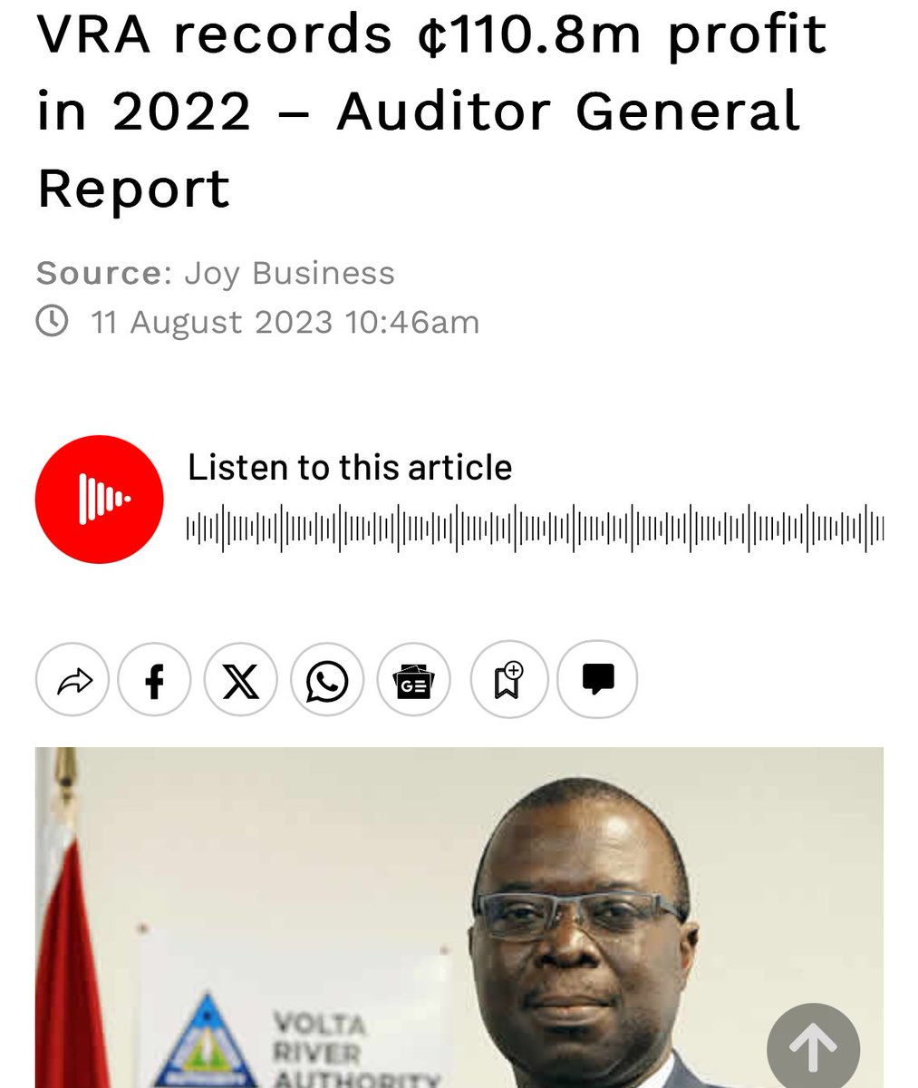 Government plans on selling GRIDCO and VRA. 

Serious deliberations ongoing. 

This suggests the transfer of asserts worth over $ 5 billion into private hands (cronies). 

Not forgetting the National Security Implications..

Remember, Ghana lost $2 billion in a previous attempt…