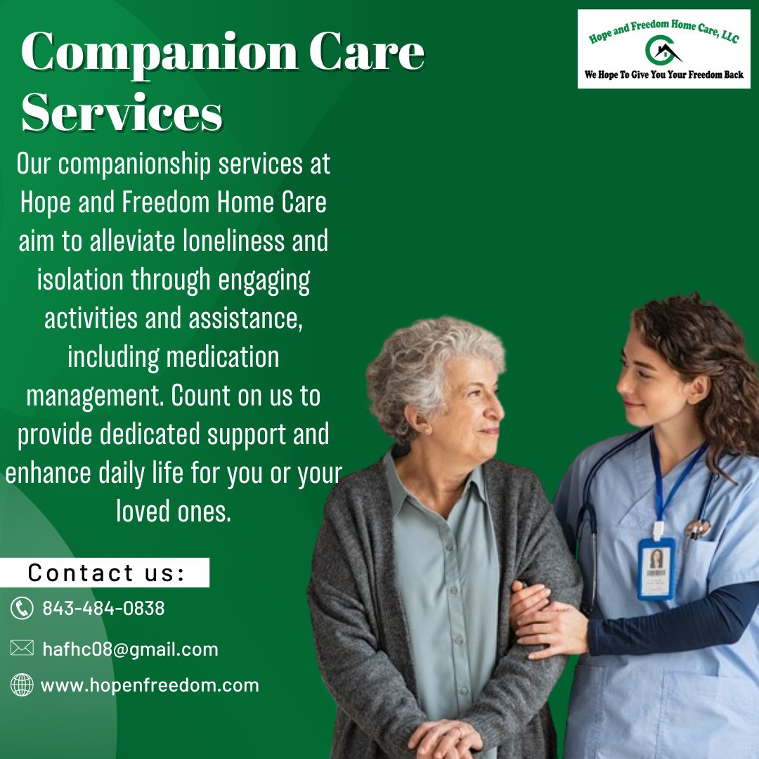 Providing more than just care, we're companions on the journey to hope and freedom. Welcome to a world where every moment is filled with compassionate support and empowering care. #companioncare #ConwaySC