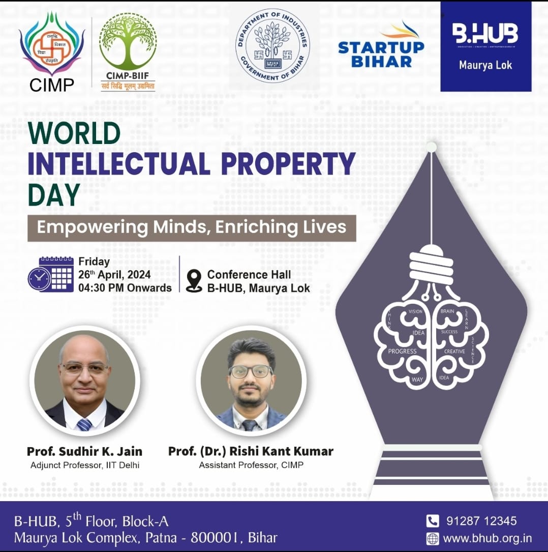 World intellectual property day ||
Empowering minds, enriching Lives.
#startup #Biharstartuppolicy #Innovation #ipr #startuppolicy