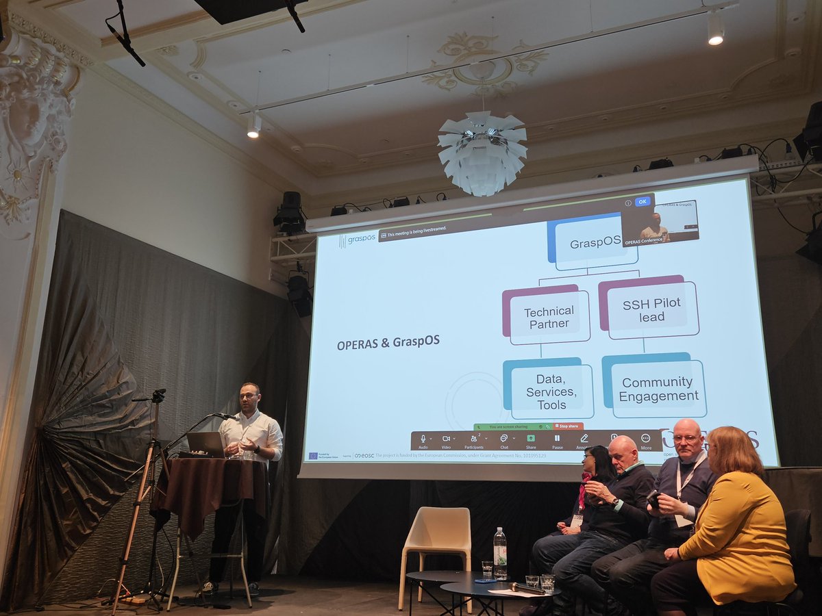 Evaluate with the evaluated! In session 4 of #OPERAS2024, F. Mystakopoulos shares insights and challenges of the #SSH Pilot in <a href="/GraspOS_project/">GraspOS</a>, led by OPERAS. The community has been consulted since January and is a key element in the discussion on #ResearchAssessment reform.