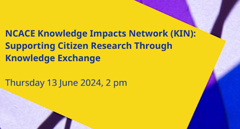 Our next KIN meeting in June will focus on how universities can better support citizen research and empower it, and understanding and rewarding the arts and cultural sector's contribution to new knowledge creation and research impact. Register: eventbrite.co.uk/e/kin-supporti…