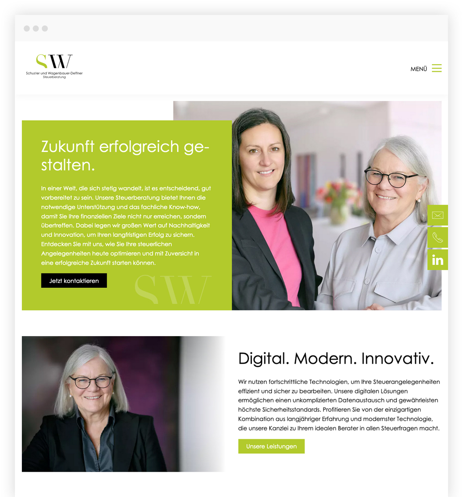 Die neue Website für das Steuerbüro Schuster und Wagenbauer-Deffner aus Herrenberg ist online 🥳

#TYPO3 #Webdesign #Webagency #Webagentur #Internetagentur #Webdesign #Herrenberg