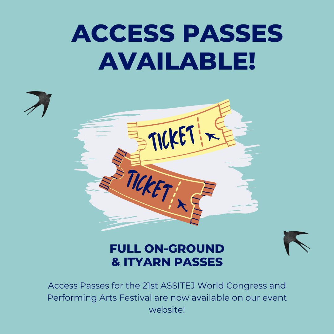 Access Passes for the 21st @ASSITEJ World Congress and Performing Arts Festival for Children & Young People in Cuba are now available on their website with early bird prices available until May 1st ⭐ See below for details cuba2024.assitejonline.org/access-passes/